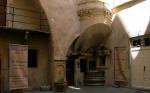 Courtyard with restaurant and well